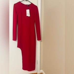 Zara full length dress with open leg size M color red